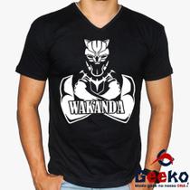Camiseta Pantera Negra 100% Algodão Wakanda Forever Black Panther Geeko