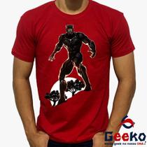 Camiseta Pantera Negra 100% Algodão Wakanda Forever Black Panther Geeko
