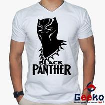 Camiseta Pantera Negra 100% Algodão Wakanda Forever Black Panther Geeko