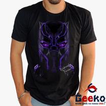Camiseta Pantera Negra 100% Algodão Wakanda Forever Geeko Camiseta Pantera Negra 100% Algodão Wakanda Forever Geeko
