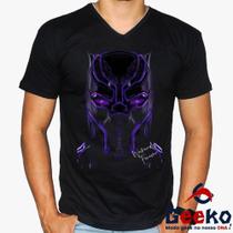 Camiseta Pantera Negra 100% Algodão Wakanda Forever Geeko Camiseta Pantera Negra 100% Algodão Wakanda Forever Geeko