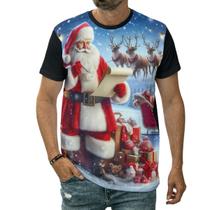 Camiseta Papai Noel No Polo Norte Com Presentes E Renas
