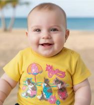 Camiseta Para Bebê Gato Malwee P(0-3 meses) Ao G (6-9 Meses) Camiseta Para Bebê Gato Malwee P(0-3 meses) Ao G (6-9 Meses)