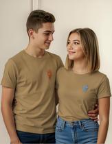 Camiseta Para Casal Desenho Jogo Fogo E Agua, Delicada