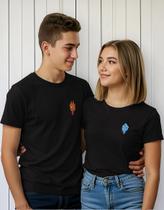Camiseta Para Casal Desenho Jogo Fogo E Agua, Delicada