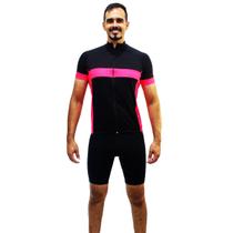 Camiseta para ciclismo faixa no peito manga curta DeA Modas com proteção UV