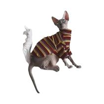 Camiseta Para Gato Estilo Retrô, Manga Curta, Moda Tendência Para Gatos Sem Pelos, Roupas De Verão