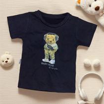 Camiseta para Menino em Alta na Moda Baby Bear Preto Básico