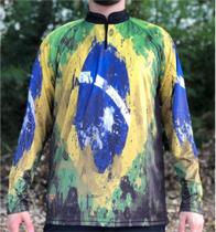 Camiseta para Pesca Brasil - FPS 50 + UV - Ref. 62 - Masculina - Rosset