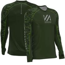 Camiseta para Pesca Masculina Premium Flex Mar Negro Camo Green Proteção UV50+ Tamanho:G Camiseta para Pesca Masculina Premium Flex Mar Negro Camo Green Proteção UV50+ Tamanho:G