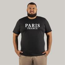 Camiseta Paris France Blusão Plus Size Grande Extra StreetWear Estampada Algodão