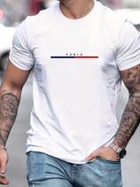 Camiseta Paris Masculina Algodão Básica Confortável Moda