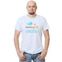 Camiseta Pássaros Papai Ansioso Camisa Personalizada Blusa Adulto Algodão com Poliéster Camiseta Pássaros Papai Ansioso Camisa Personalizada Blusa Adulto Algodão com Poliéster
