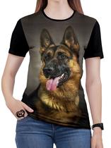 Camiseta Pastor Alemão Feminina blusa Cachorro Cão Animal - Alemark
