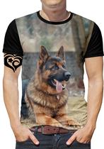 Camiseta Pastor Alemão Masculina Cachorro Animal Blusa