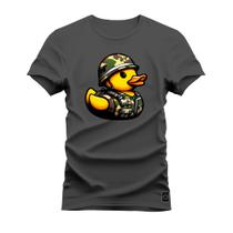 Camiseta Pato Soldado Varias Cores Estampada Confortável