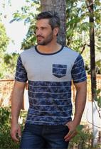 Camiseta Pau a Pique estampada Azul Camiseta Pau a Pique estampada Azul