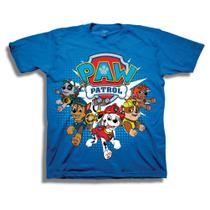 Camiseta Paw Patrol Infantil Manga Curta - Tamanho 5T - Azul Royal