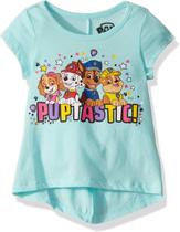 Camiseta Paw Patrol Nickelodeon para meninas de manga curta azul