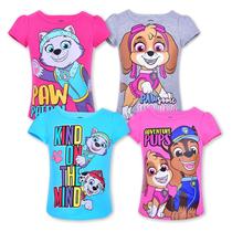 Camiseta Paw Patrol Nickelodeon Skye and Everest, pacote com 4 meninas