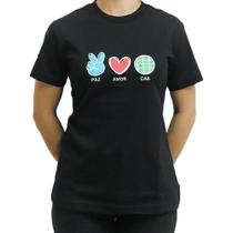 Camiseta Paz, Amor e CAA Camiseta Paz, Amor e CAA