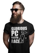 Camiseta PC Gamer Master Race Gaming Divertida Frase Preta - Del France