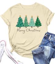 Camiseta PECHAR Christmas Tree Graphic Feliz Natal Feminina