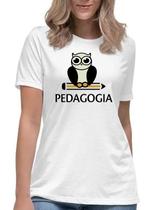 Camiseta pedagogia coruja love profissão curso faculdade
