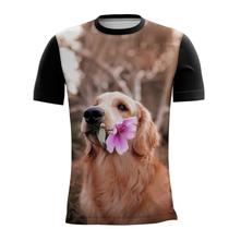 Camiseta Personalizada Animal Cachorro Golden Flor Vida 1