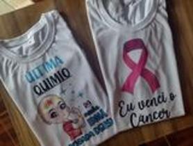 Camiseta personalizada branca venci o cãncer