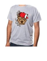 Camiseta Personalizada Desenho Pit Bull Boné Tecido 100% Poliéster Camiseta Personalizada Desenho Pit Bull Boné Tecido 100% Poliéster