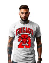 Camiseta Personalizada Estampa Chicago 23 Masculina Algodão Estampada Gola Careca Ref 06