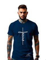 Camiseta Personalizada Estampa Jesus Masculina Algodão Estampada Gola Careca Ref 15