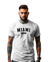 Camiseta Personalizada Estampa Miami Masculina Algodão Estampada Gola Careca Ref 19