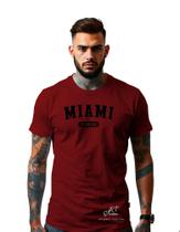 Camiseta Personalizada Estampa Miami Masculina Algodão Estampada Gola Careca Ref 19