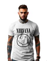 Camiseta Personalizada Estampada Banda Nirvana Smile Unissex Malha 100% Algodao Linha Premium