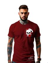 Camiseta Personalizada Estampada Caveira Cartas Unissex Malha 100% Algodao Malha Premium