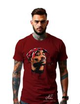 Camiseta Personalizada Estampada Rap Tupac Unissex Malha 100% Algodao Linha Premium