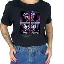 Camiseta Personalizada Feminina Moda Casual Ursinho Cores Variadas Chamativas
