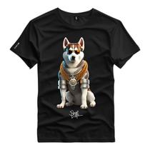 Camiseta Personalizada Husky Siberiano Carlton Dog Cachorro Armadura Gold Shap Life