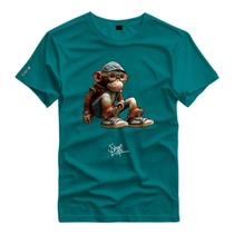 Camiseta Personalizada Macaco Nerd Óculos Old Monkey Style