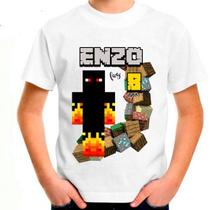 Camiseta Personalizada Mine Craft Gamer Adulto e Infantil