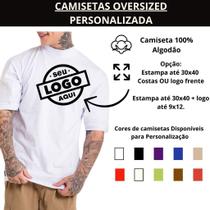 Camiseta Personalizada Oversized 100% Algodão com sua Logo