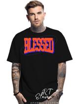 Camiseta Personalizada Oversized Estampa Blessed Masculina Algodão Estampada Gola Careca Ref 01 Camiseta Personalizada Oversized Estampa Blessed Masculina Algodão Estampada Gola Careca Ref 01