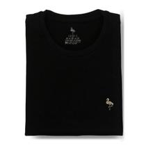 Camiseta Peruana Básica Preta Logo Amarela
