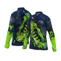 Camiseta Pesca Esportiva Mar Negro Infantil Premium Tucunaré Azul Proteção UV Camiseta Pesca Esportiva Mar Negro Infantil Premium Tucunaré Azul Proteção UV