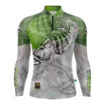 Camiseta Pesca King Brasil Fator Proteção Solar KFF106 Tucunaré Verde