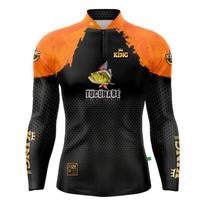 Camiseta Pesca King Brasil Fator Proteção Solar UV KFF600 Tucunaré Alaranjado