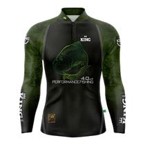 Camiseta Pesca King Brasil Fator Proteção Solar UV KFF648 Verde Tambaqui