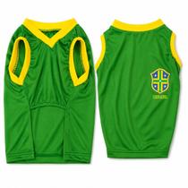 Camiseta Pet Brasil Verde Dog Care Roupinha Cães Gatos Cor:VerdeTamanho:2XS